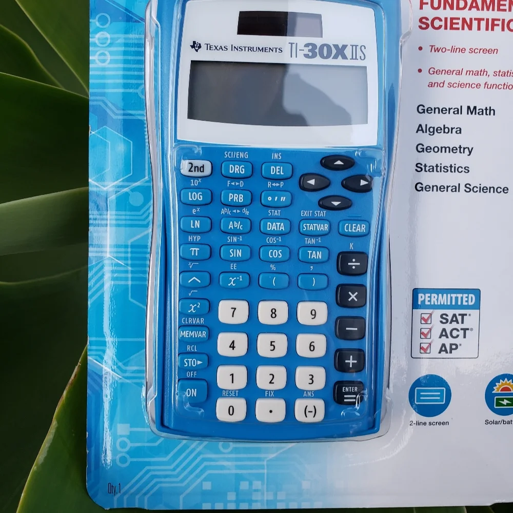 New Texas Instruments TI-30X IIS Scientific Calculator Blue solar battery power